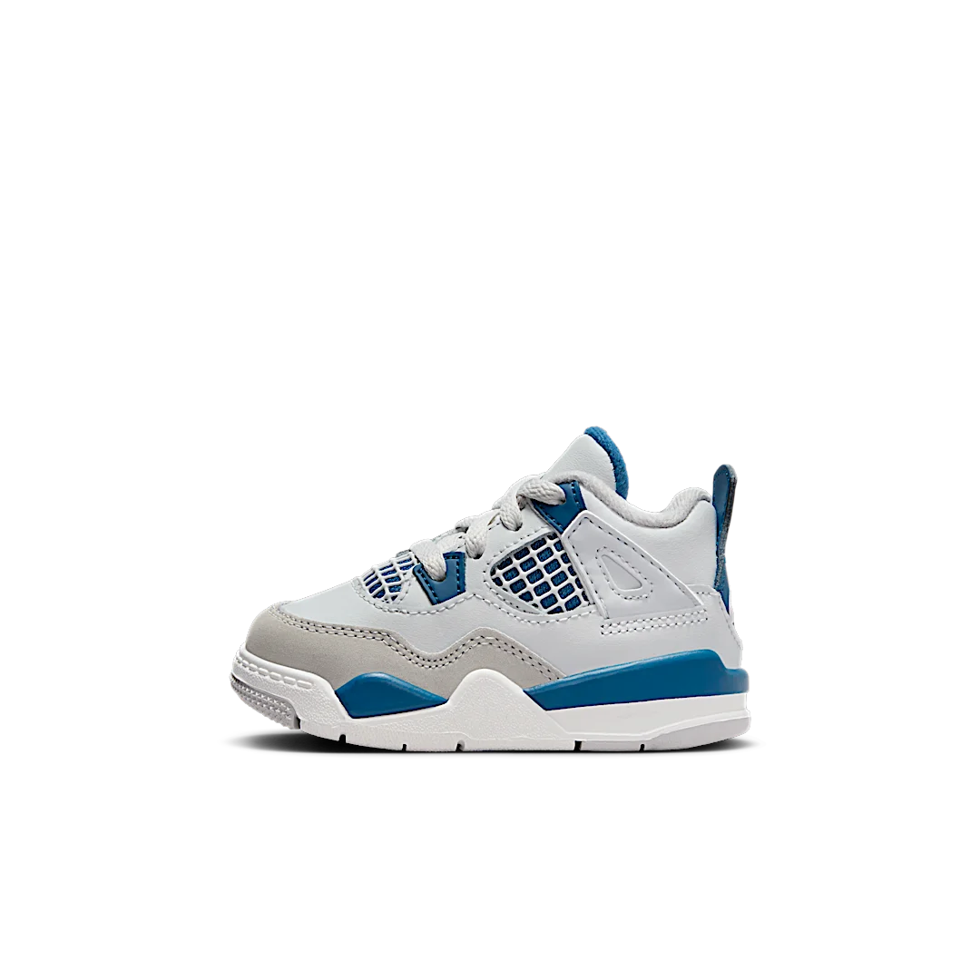 Air Jordan 4 Retro Military Blue (2024) (TD), Off-White/Military Blue/Neutral Grey (BQ7670-141)