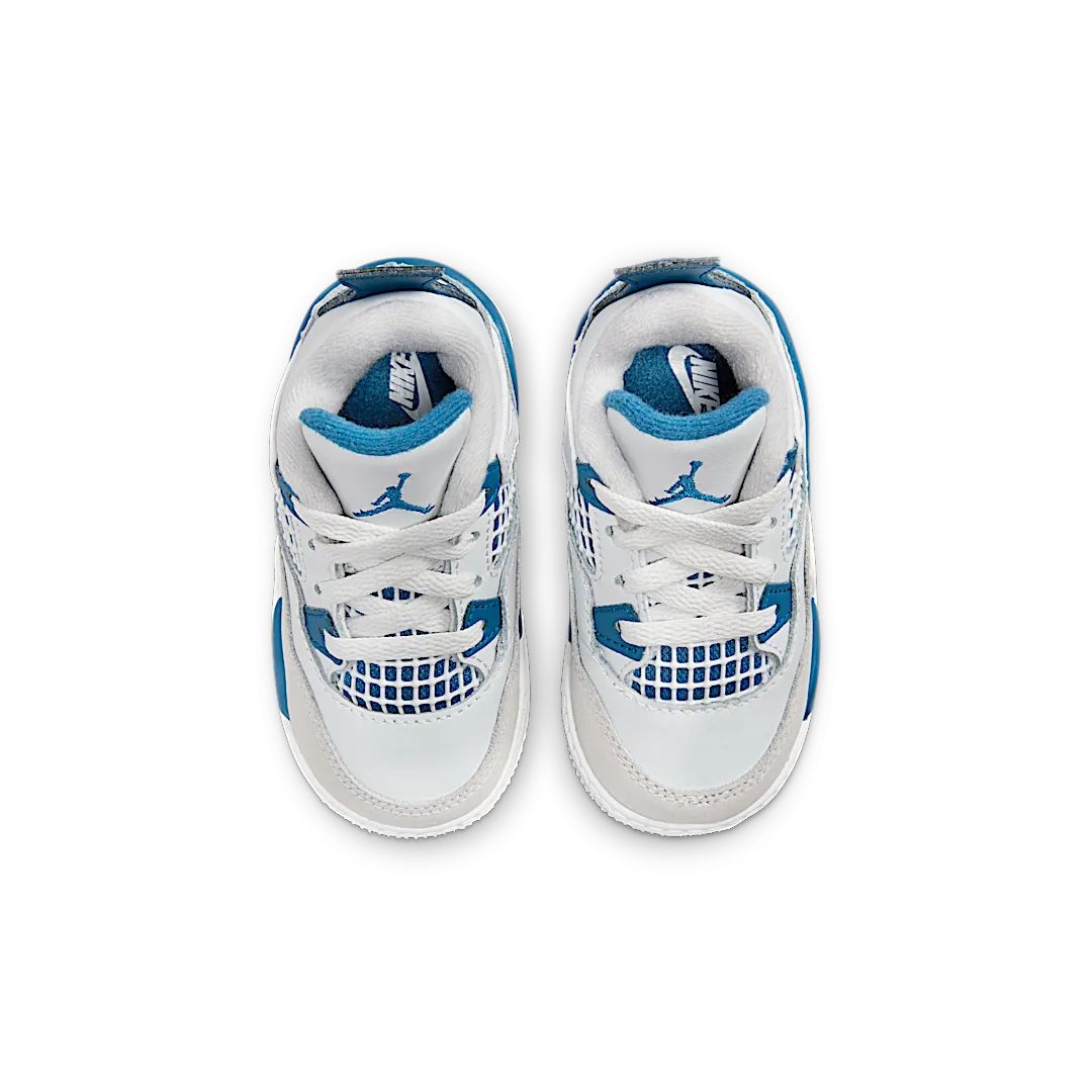 Air Jordan 4 Retro Military Blue (2024) (TD), Off-White/Military Blue/Neutral Grey (BQ7670-141)