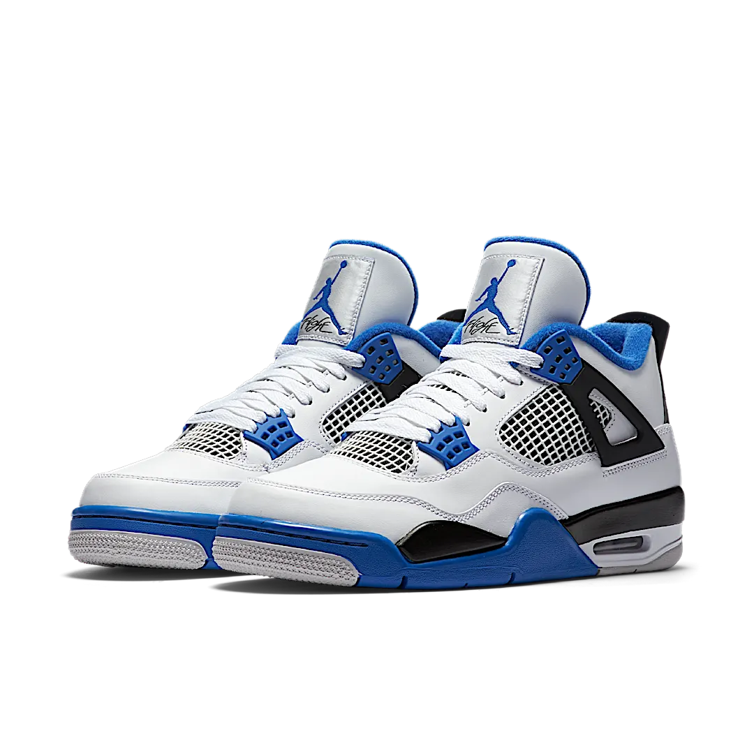 Air Jordan 4 Retro Motorsports (2017), White/Varsity Blue-Black (308497-117)