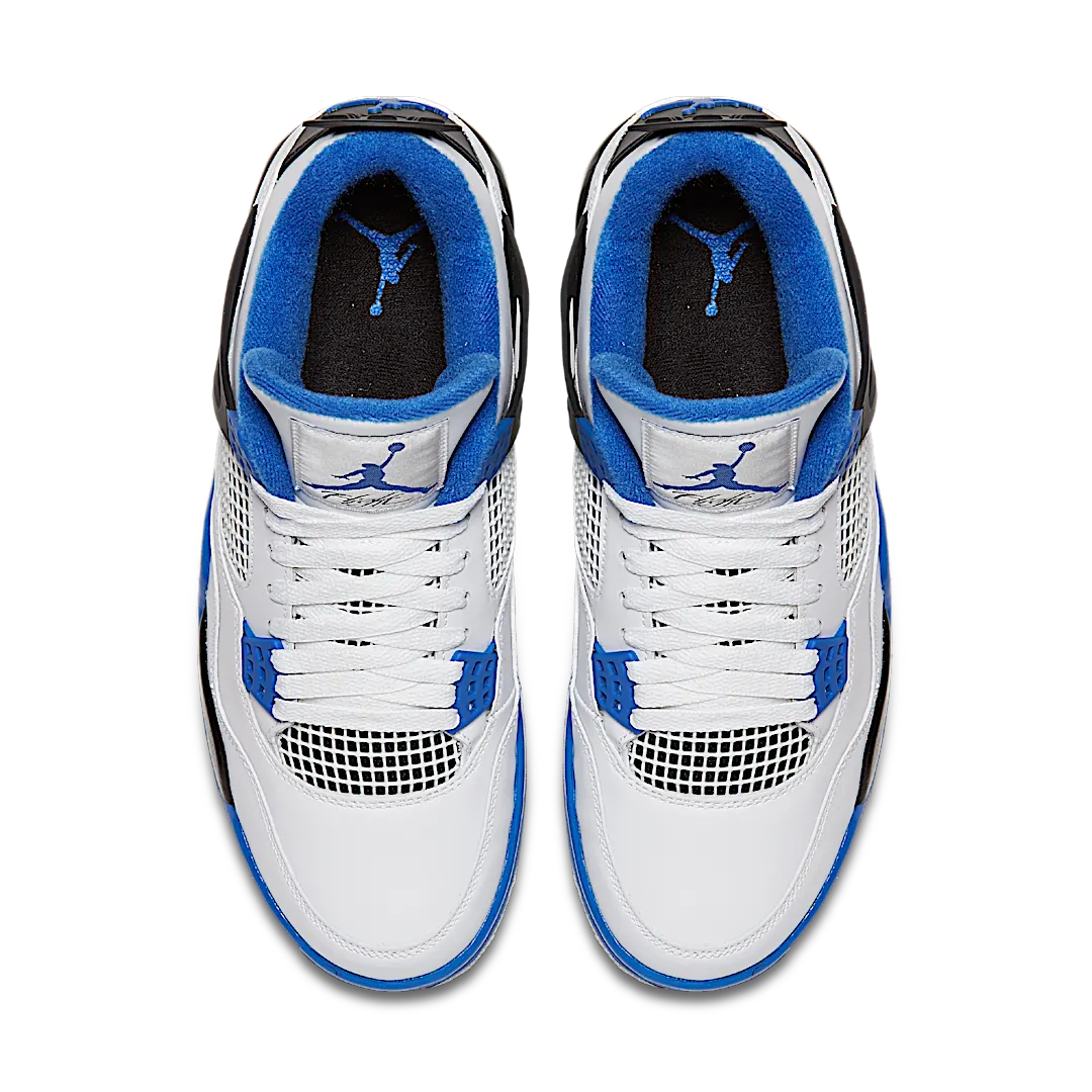 Air Jordan 4 Retro Motorsports (2017), White/Varsity Blue-Black (308497-117)