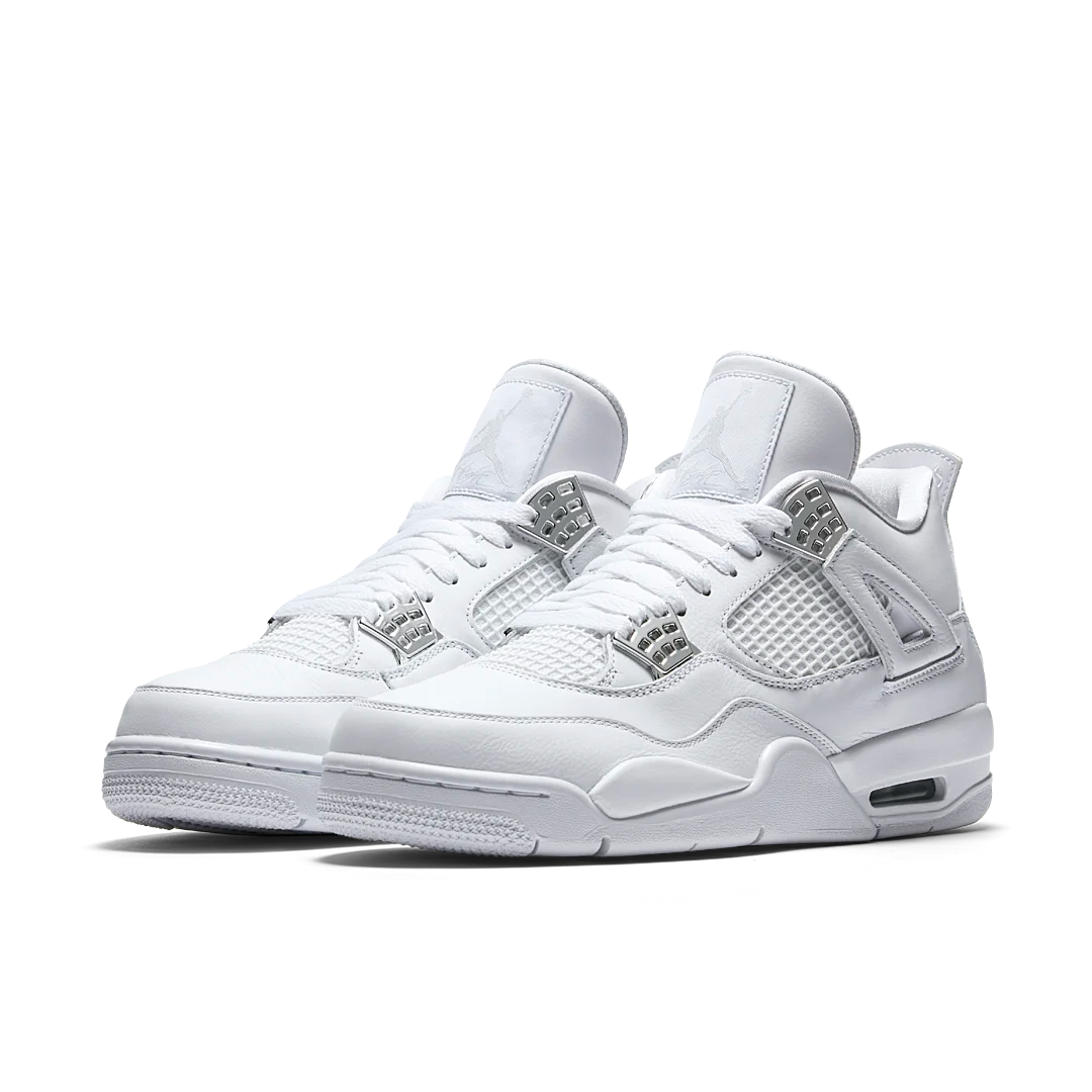 Air Jordan 4 Retro Pure Money (2017), White/Metallic Silver-Pure Platinum (308497-100)