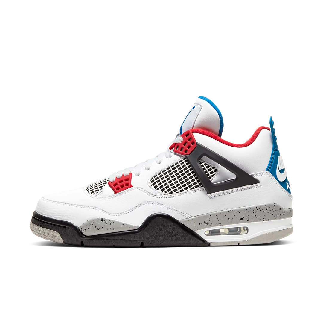 Air Jordan 4 Retro What The, White/Military Blue-Fire Red-Black-Cement Grey (CI1184-146)