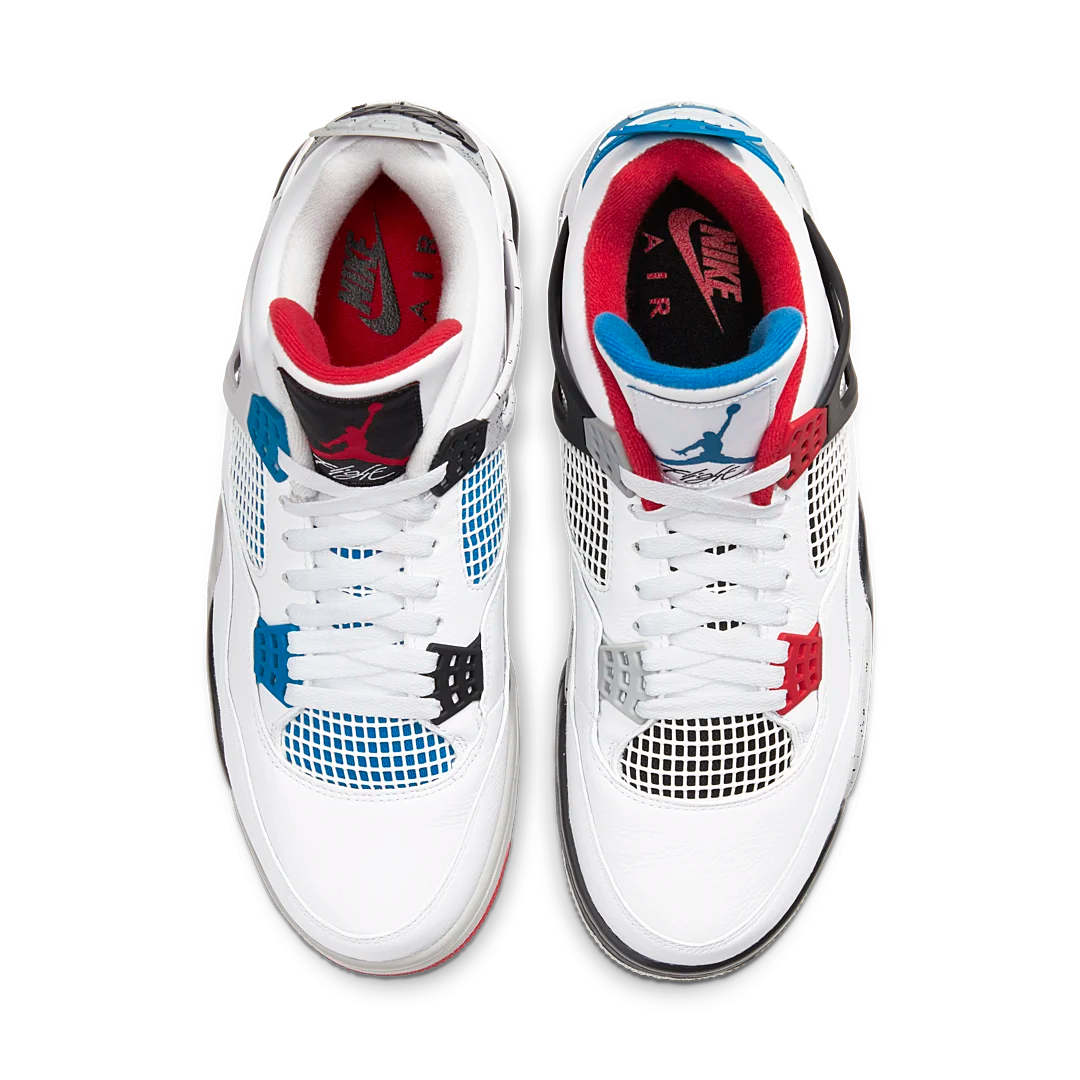 Air Jordan 4 Retro What The, White/Military Blue-Fire Red-Black-Cement Grey (CI1184-146)