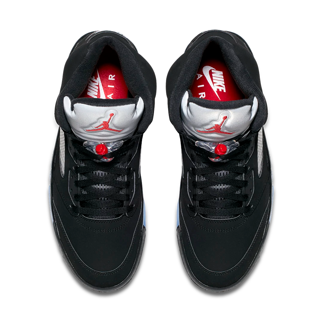 Air Jordan 5 Retro Black Metallic (2016), Black/Fire Red-Metallic Silver-White (845035-003)