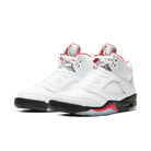 Air Jordan 5 Retro Fire Red Silver Tongue (2020), White/Black-Metallic Silver-Fire Red (DA1911-102)