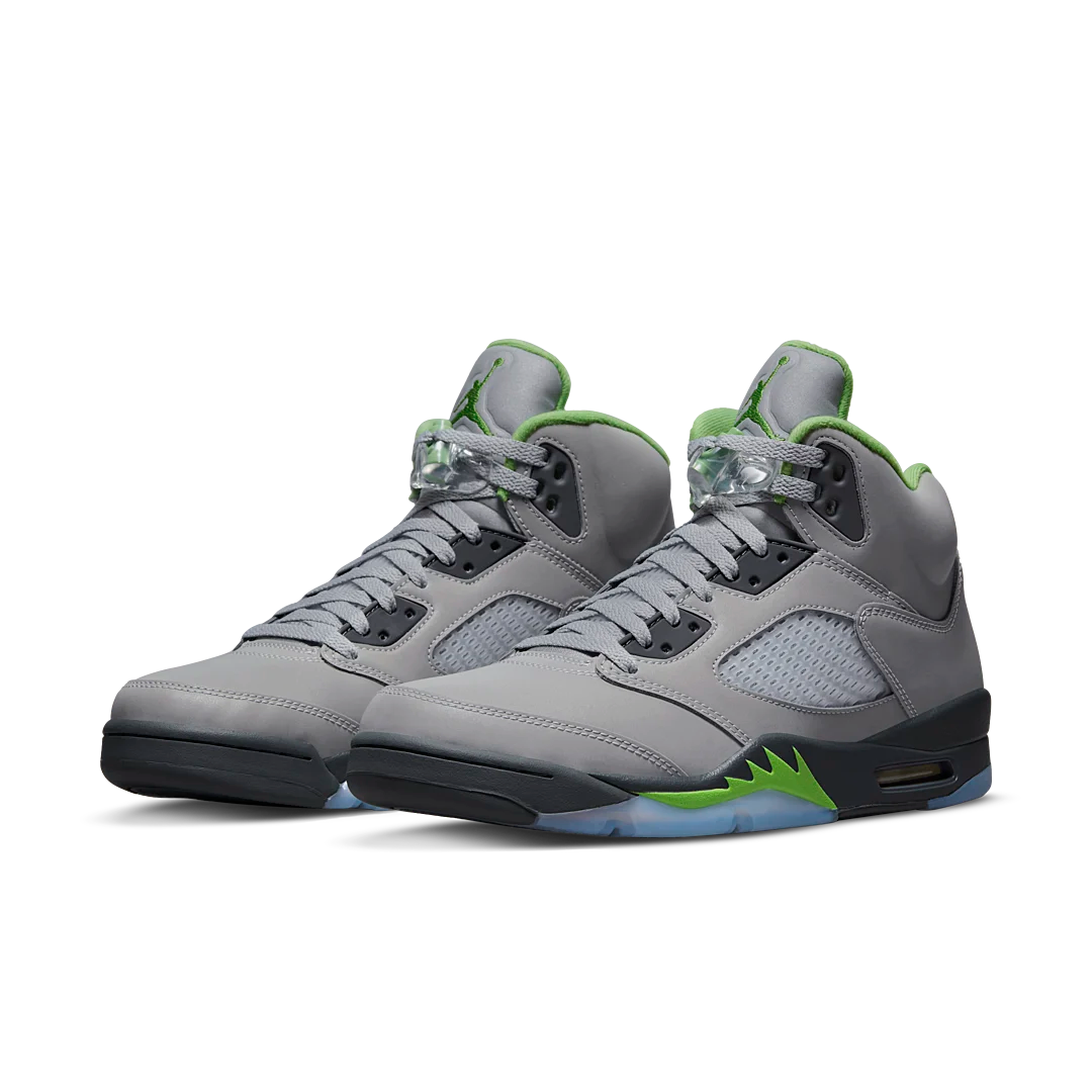 Air Jordan 5 Retro Green Bean , Silver/Green Bean-Flint Grey (DM9014-003)