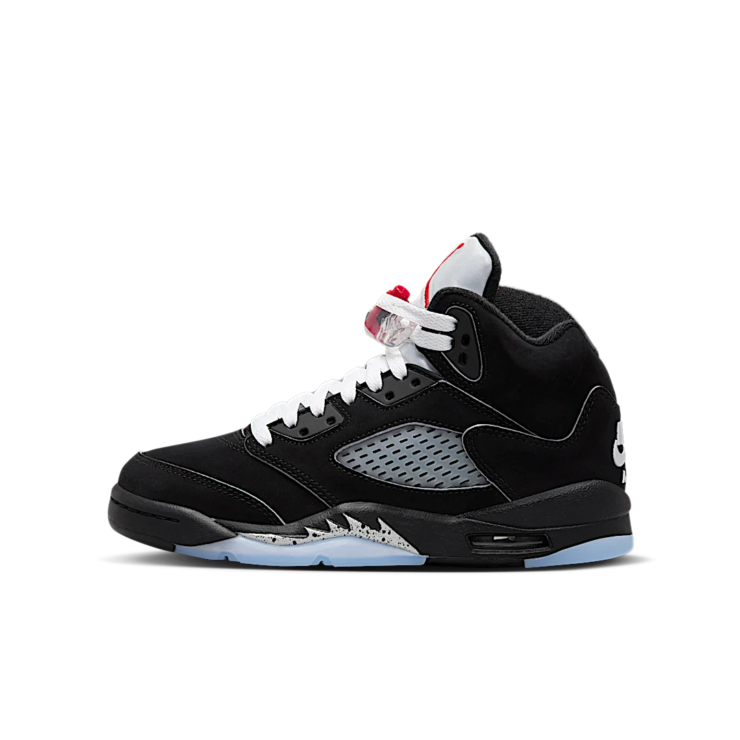 Air Jordan 5 Retro OG Black Metallic Reimagined, Black/White-Metallic Silver-Fire Red (HF3976-001)