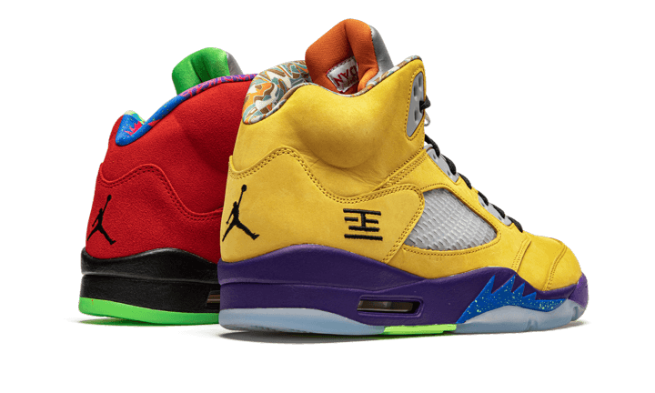 Air Jordan 5 Retro What The, Varsity Maize/Court Purple-Ghost Green-Solar Orange (CZ5725-700 / CZ6415-700)