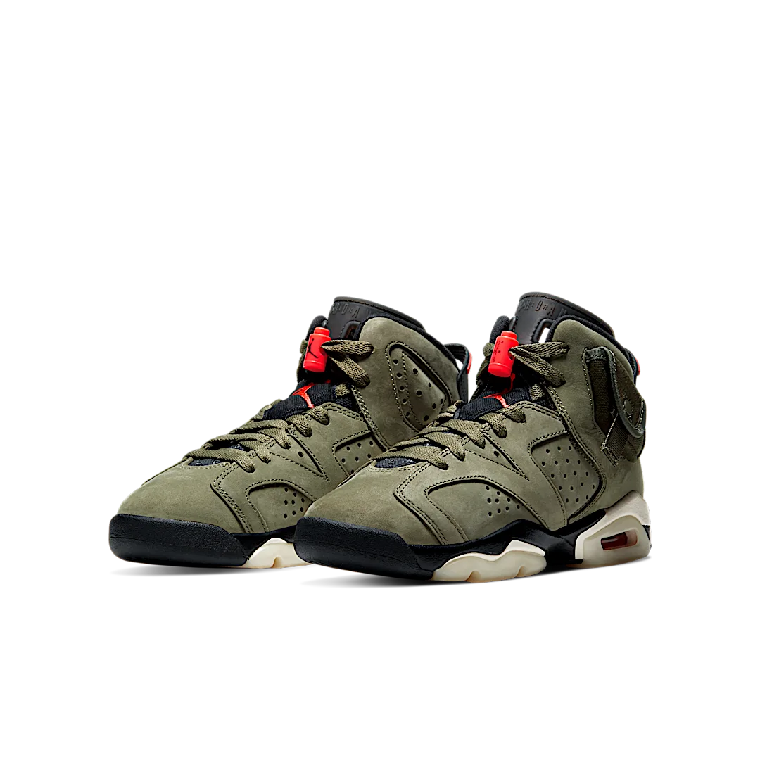 Air Jordan 6 Retro Travis Scott, Medium Olive/Black-Sail-University Red (CN1085-200)