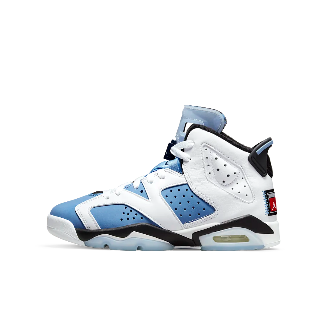 Air Jordan 6 Retro UNC White, University Blue/White/College Navy/Black (384665-410)