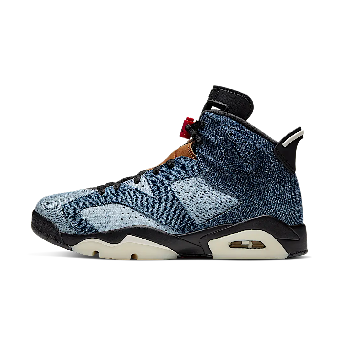 Air Jordan 6 Retro Washed Denim, Washed Denim/Sail-Varsity Red-Black (CT5350-401)