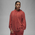 Air Jordan Flight Fleece Satin-Lined Washed Hoodie Dune Red