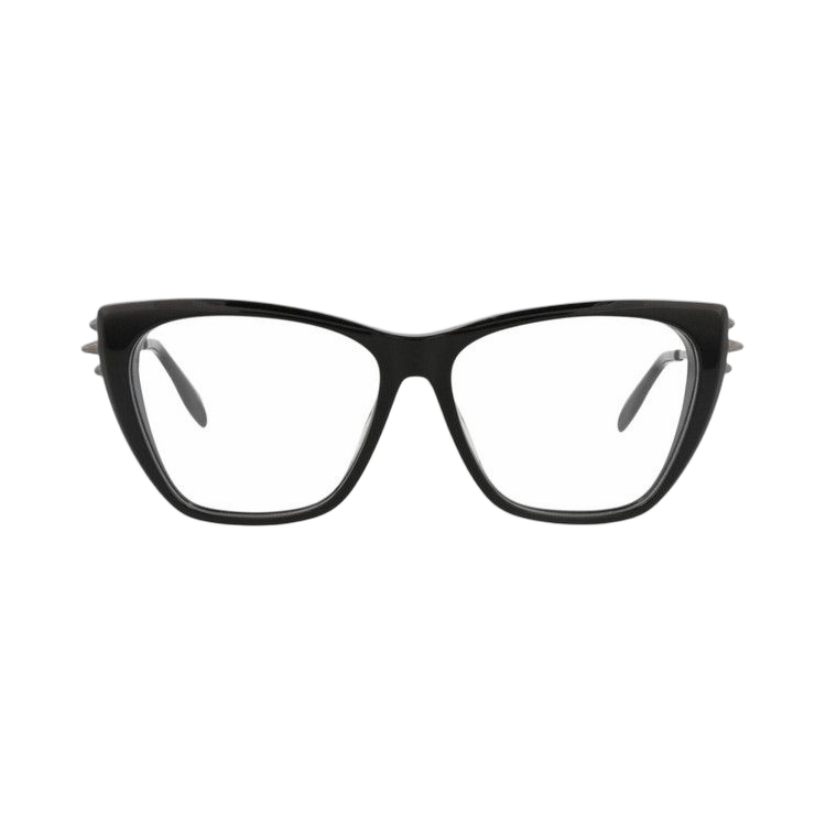 Alexander McQueen Cat Eye-Frame Acetate Optical Frames Black Ruthenium Transparent