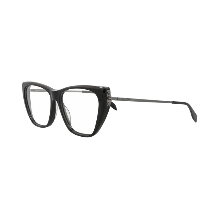 Alexander McQueen Cat Eye-Frame Acetate Optical Frames Black Ruthenium Transparent