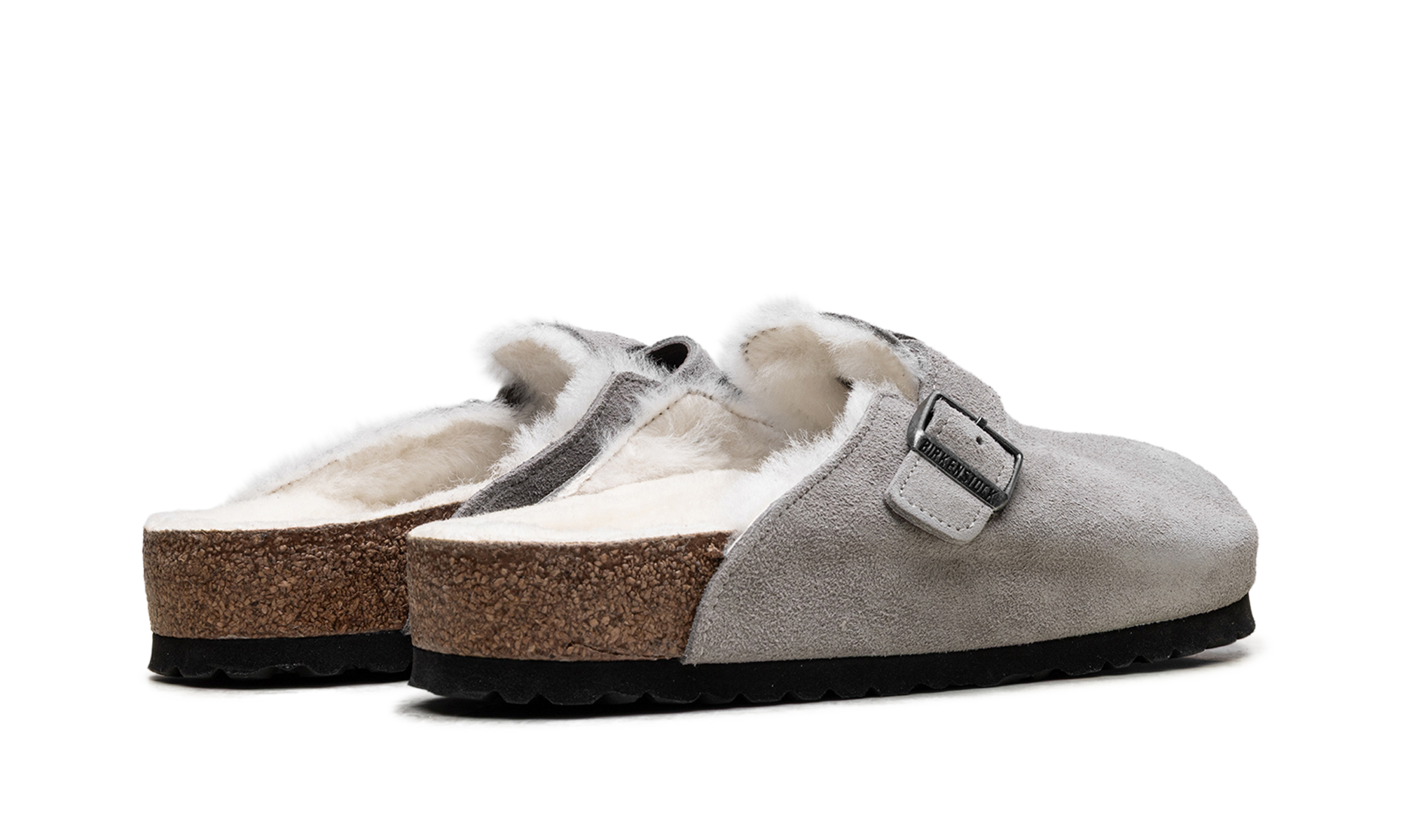 Birkenstock Boston Shearling Suede Stone Coin