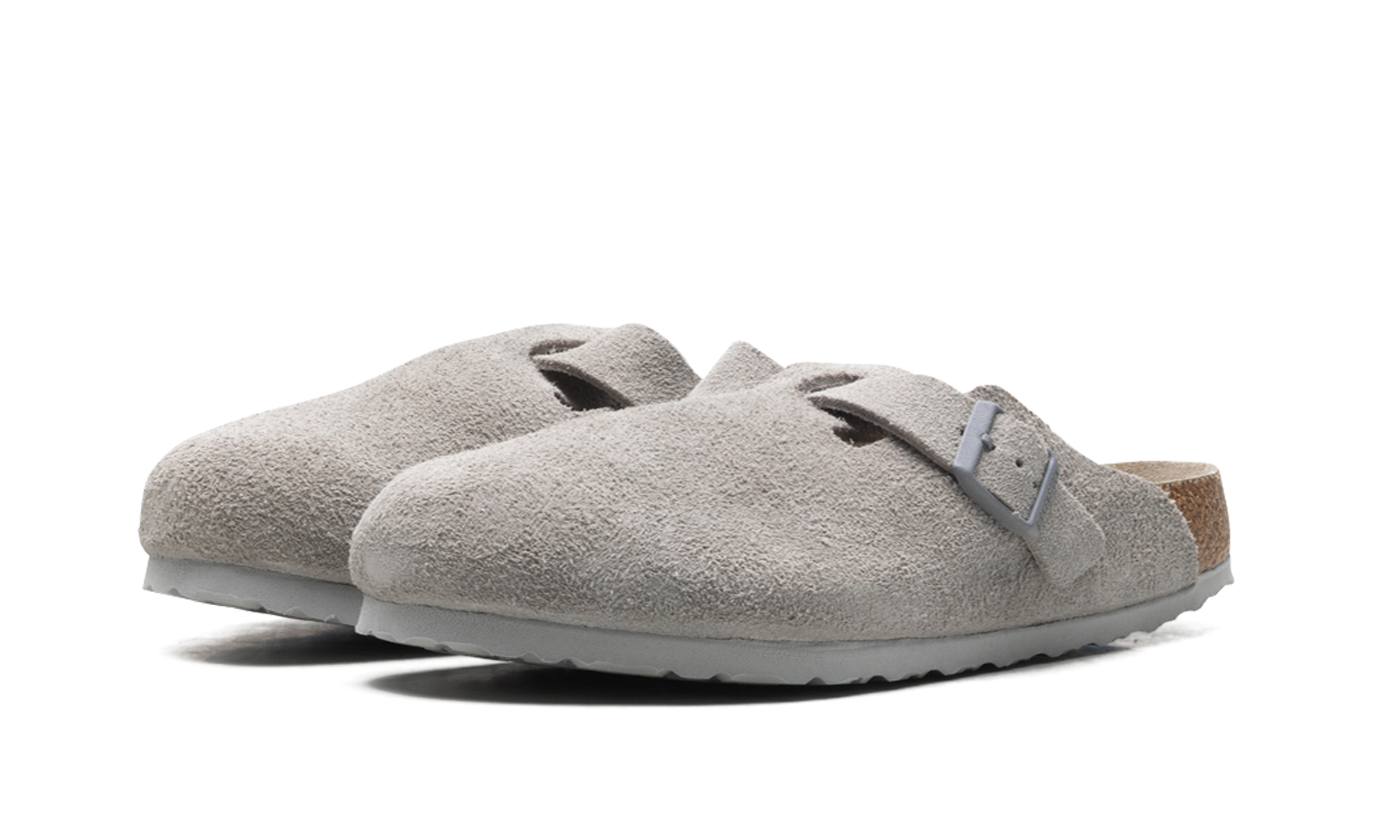 Birkenstock Boston Soft Footbed Suede Stone Coin