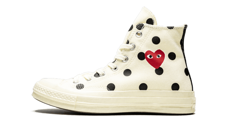 Converse Chuck Taylor All Star 70 Hi Comme des Garcons PLAY Polka Dot White, White/Black-Red (157251C)