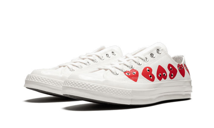 Converse Chuck Taylor All Star 70 Ox Comme des Garcons PLAY Multi-Heart White, White/Red/Egret (162975C)