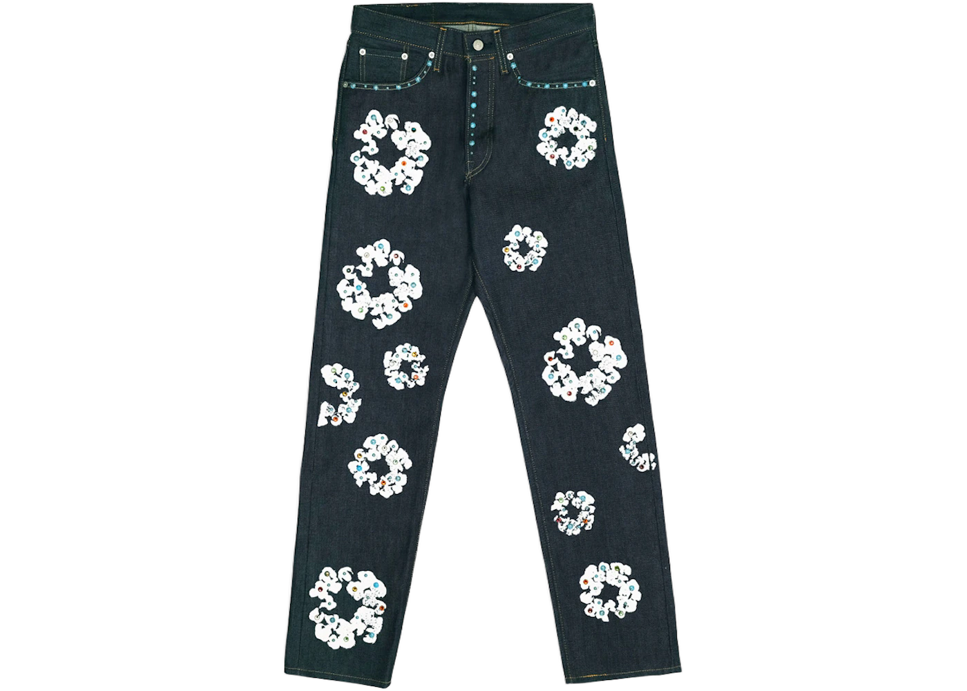 Denim Tears x Levi's 501 Cotton Rhinestone Wreath Jeans Raw