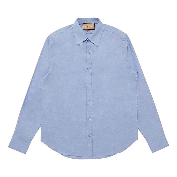 Gucci Convertible Collar Oxford Shirt Blue