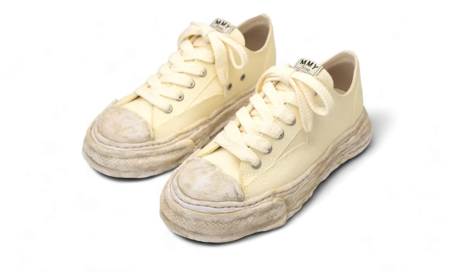 Maison Mihara Yasuhiro Peterson 23 OG Sole Vintage Effect Embroidered Canvas Low Beige