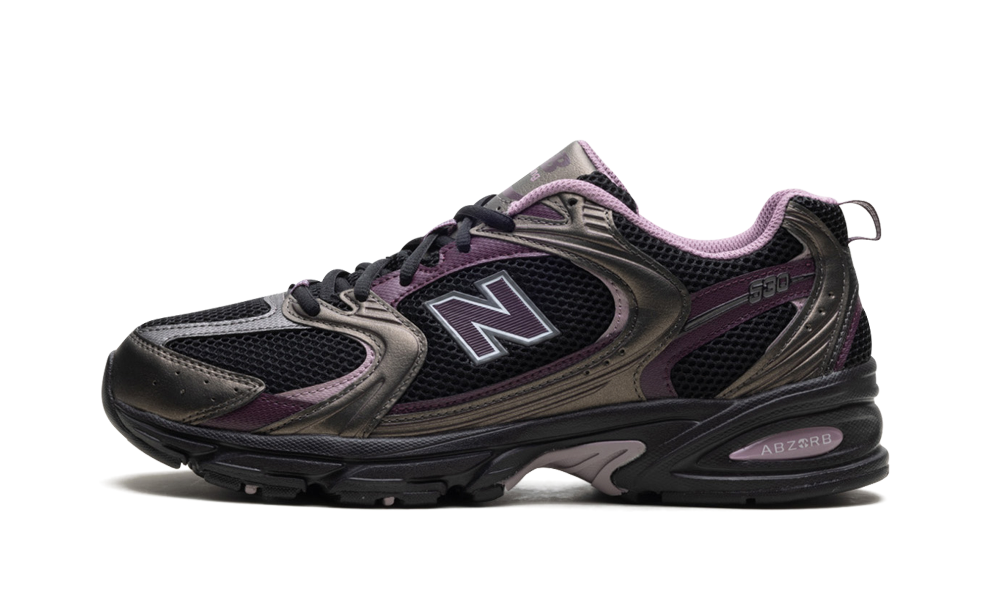 New Balance 530 Black Metallic Plum Brown