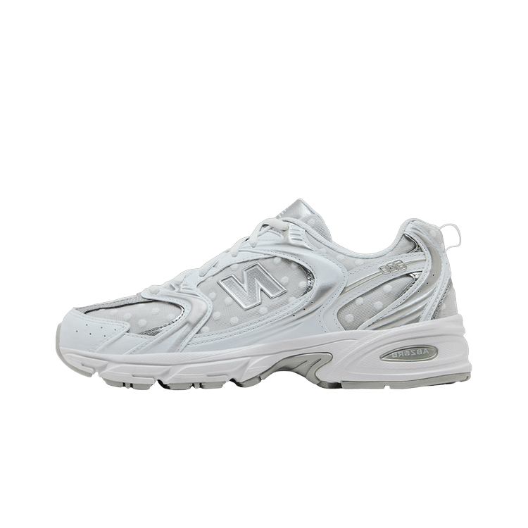 New Balance 530 Silver Metallic Polka Dots, White/Silver Metallic (U530HFW)