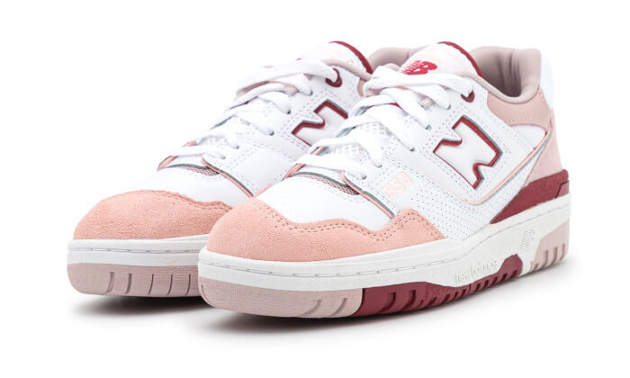 New Balance 550 White Scarlet, White/Space Punk/Scarlet (BBW550ZV)