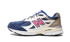 New Balance 990v3 MiUSA Kith Daytona (with Socks), Tan/Navy/Pink (M990KH3)