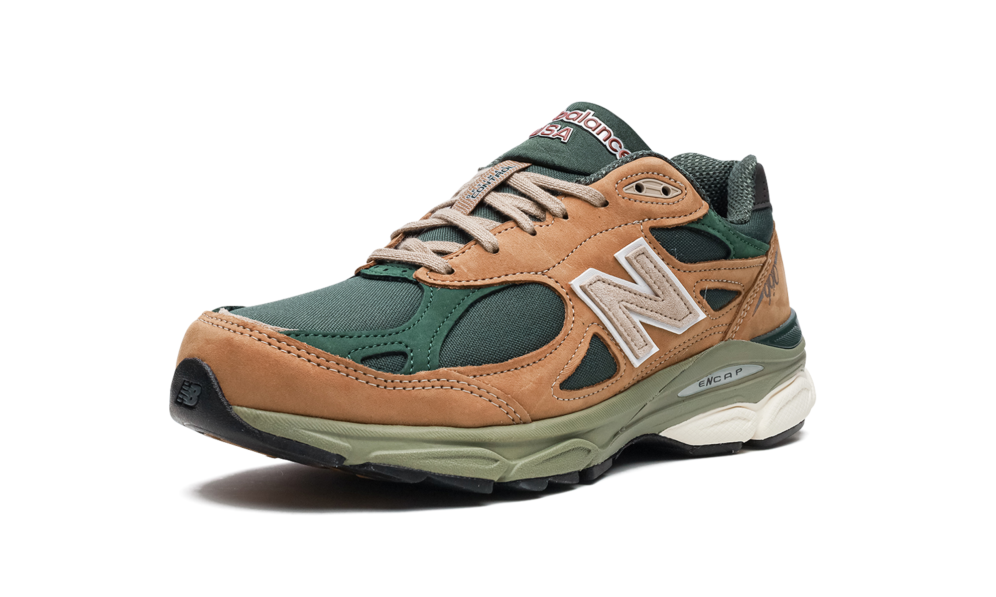 New Balance 990v3 MiUSA Tan Green