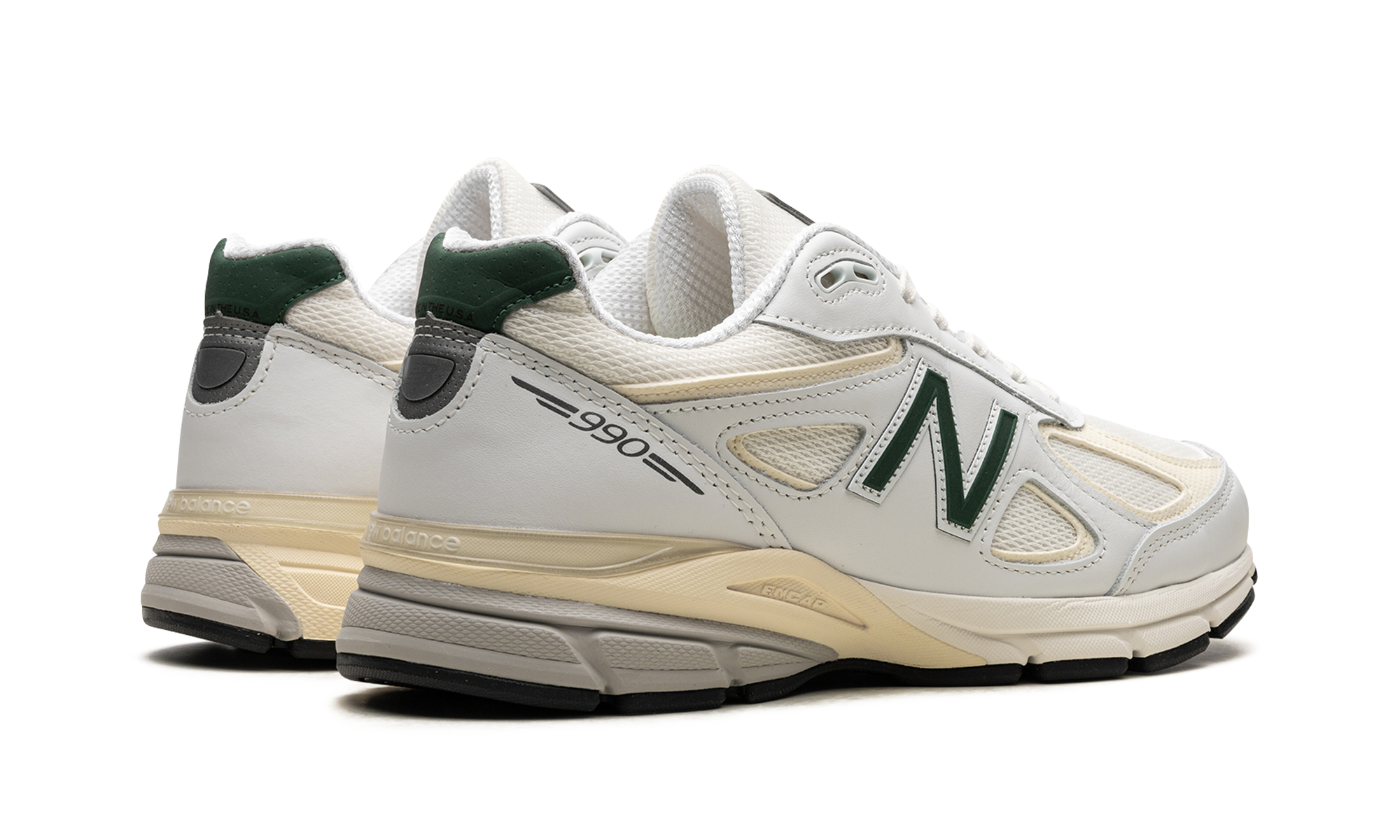 New Balance 990v4 MiUSA White Green