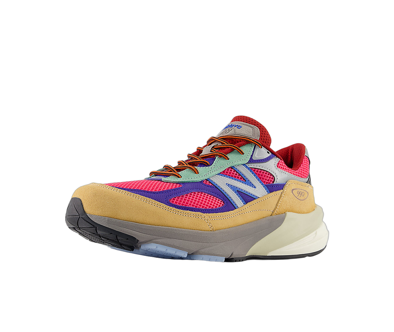 New Balance 990v6 MiUSA Action Bronson Ainôzama, Beige/Purple/Pink (U990AT6)