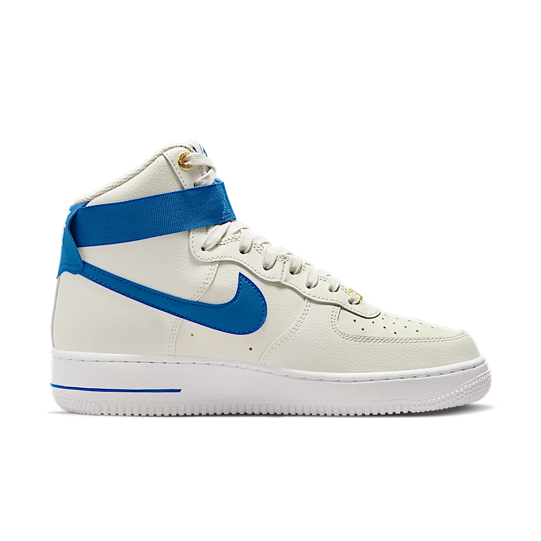 Nike Air Force 1 High 40th Anniversary Sail, Sail/White/Metallic Gold/Blue Jay (DQ7584-100)