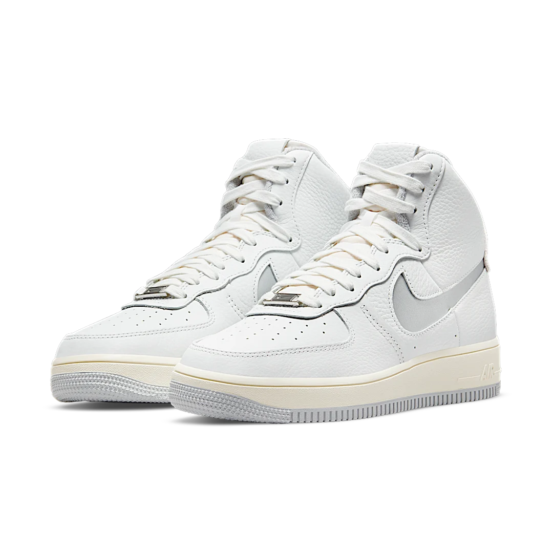 Nike Air Force 1 High Sculpt White Silver, Summit White/Light Smoke Grey-Summit White (DC3590-101)