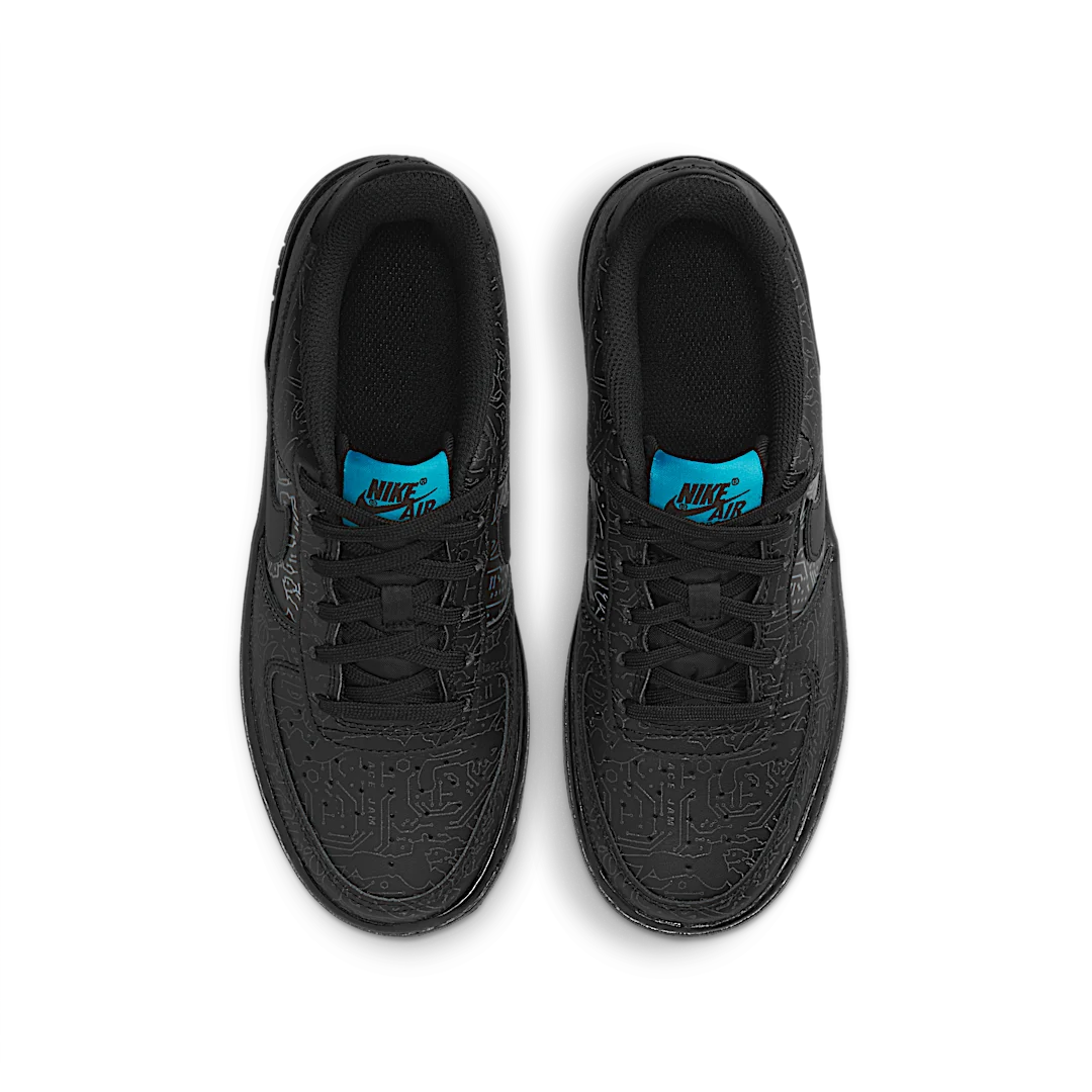 Nike Air Force 1 Low Computer Chip Space Jam, Black/Light Blue Fury-Black (DN1434-001)