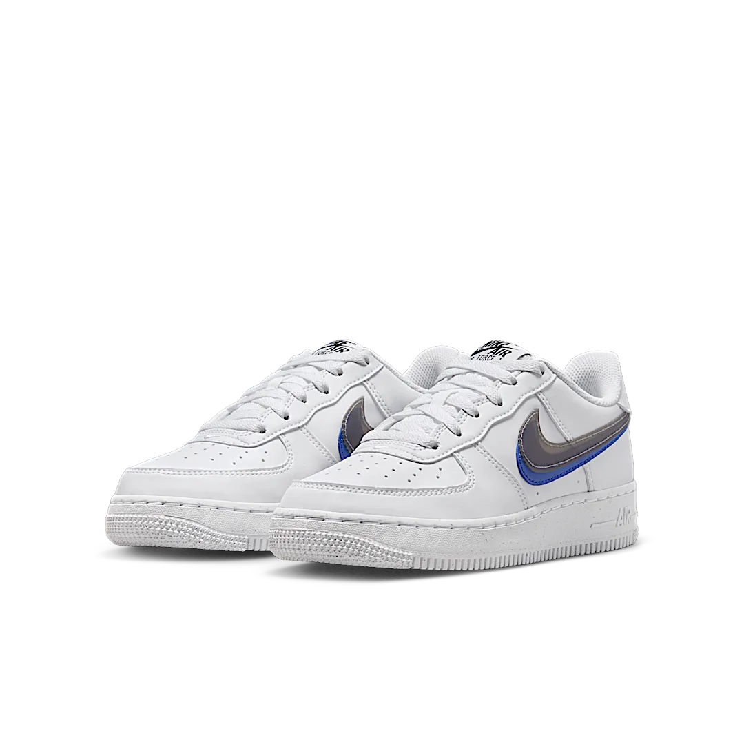 Nike Air Force 1 Low Impact Next Nature Double Swoosh White Black Blue, White/Black-Hyper Royal-Summit White (FD0688-100)