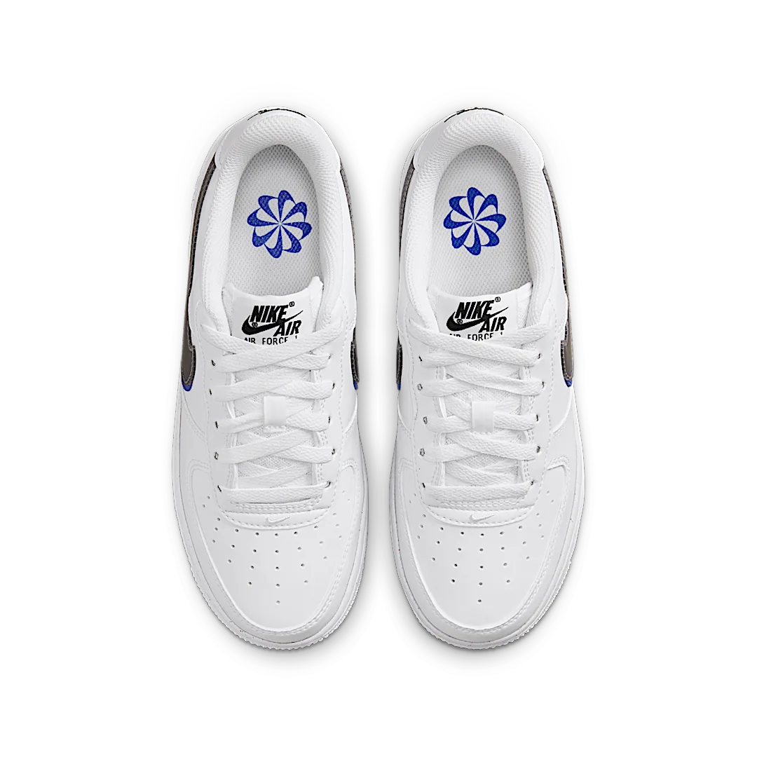 Nike Air Force 1 Low Impact Next Nature Double Swoosh White Black Blue, White/Black-Hyper Royal-Summit White (FD0688-100)