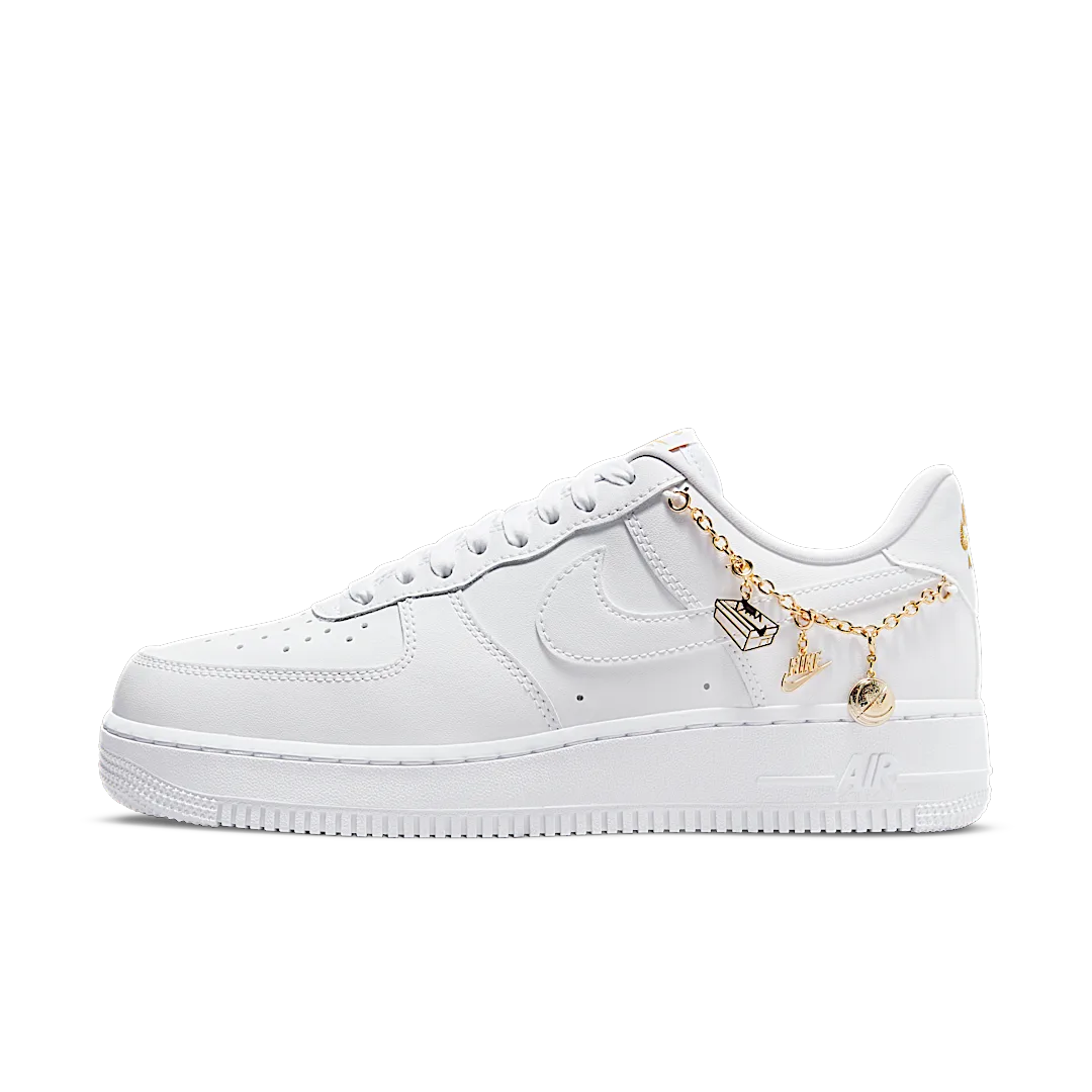 Nike Air Force 1 Low LX White Pendant, White/White-Metallic Gold-Flat Gold (DD1525-100)