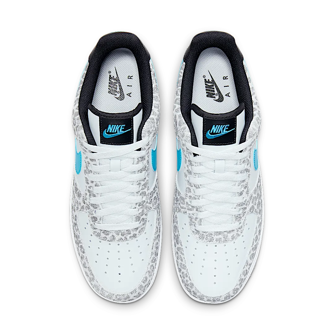 Nike Air Force 1 Low Leopard, Pure Platinum/Black-Particle Grey-Light Blue Fury (DJ6192-001)