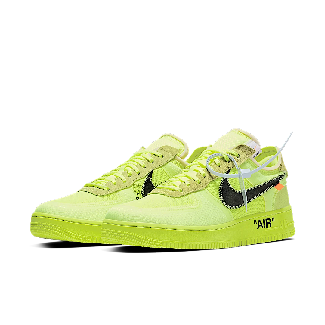 Nike Air Force 1 Low Off-White Volt, Volt/Hyper Jade-Cone-Black (AO4606-700)