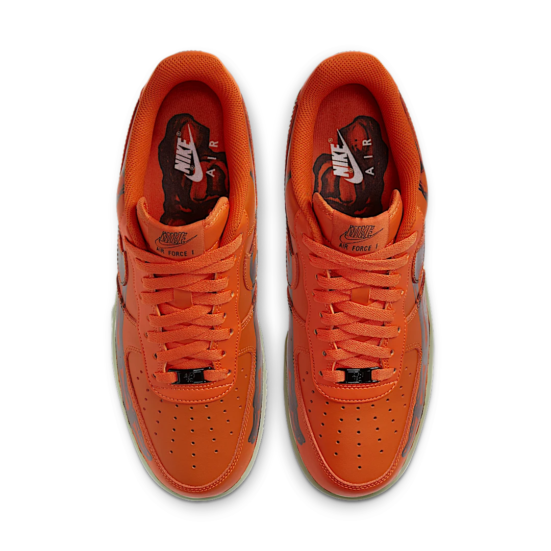 Nike Air Force 1 Low Orange Skeleton Halloween (2020), Starfish/White-Black (CU8067-800)