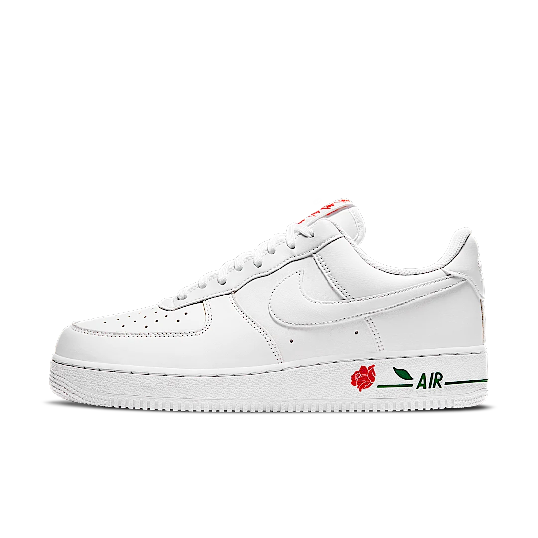 Nike Air Force 1 Low Rose White, White/White/University Red-Pine Green (CU6312-100)