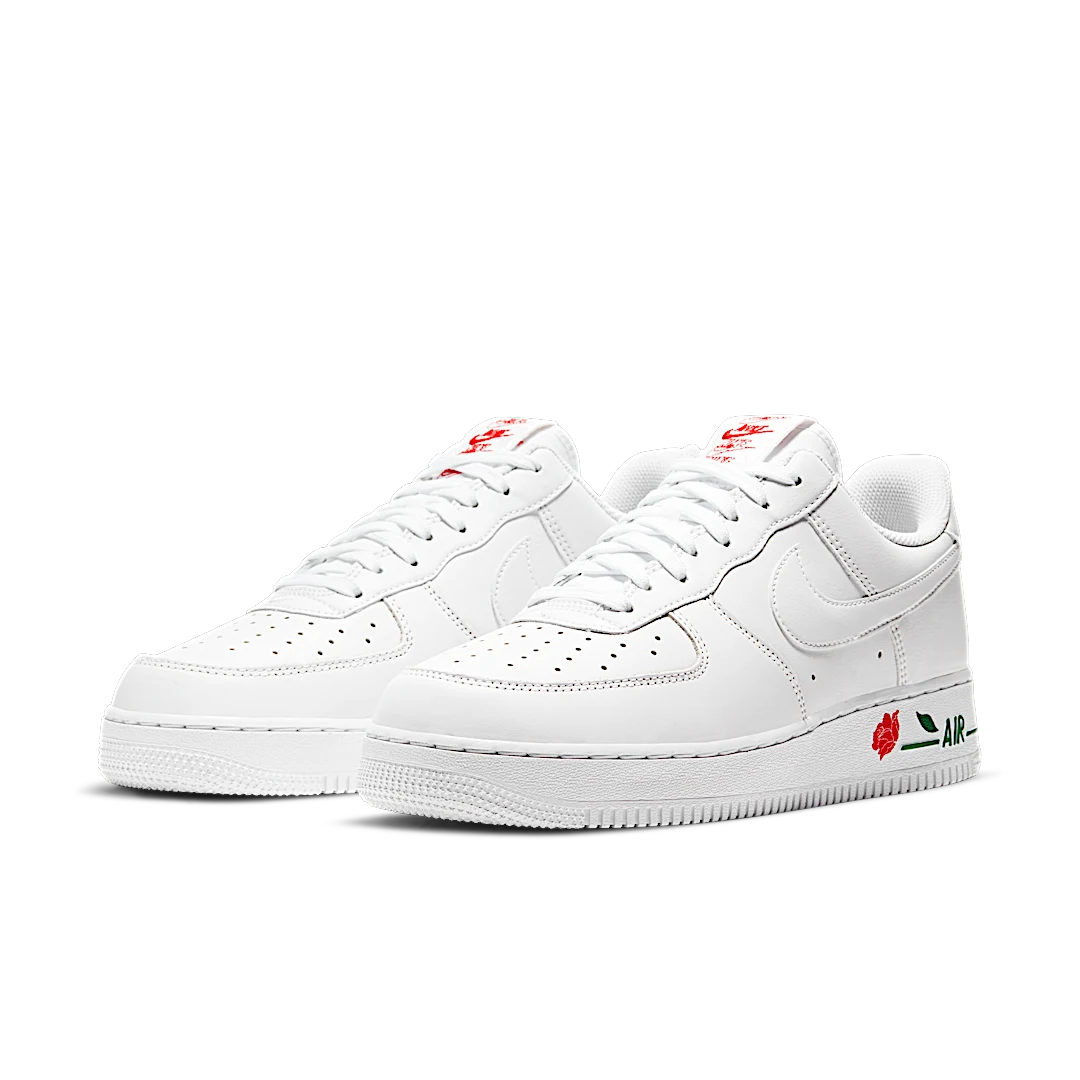 Nike Air Force 1 Low Rose White, White/White/University Red-Pine Green (CU6312-100)