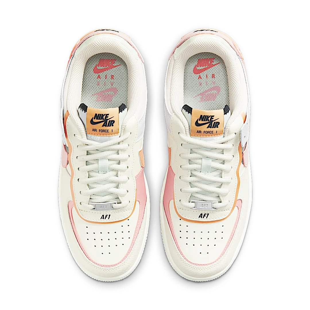 Nike Air Force 1 Low Shadow Sail Pink Glaze, Sail/Orange Chalk/Dark Obsidian/Pink Glaze (CI0919-111)