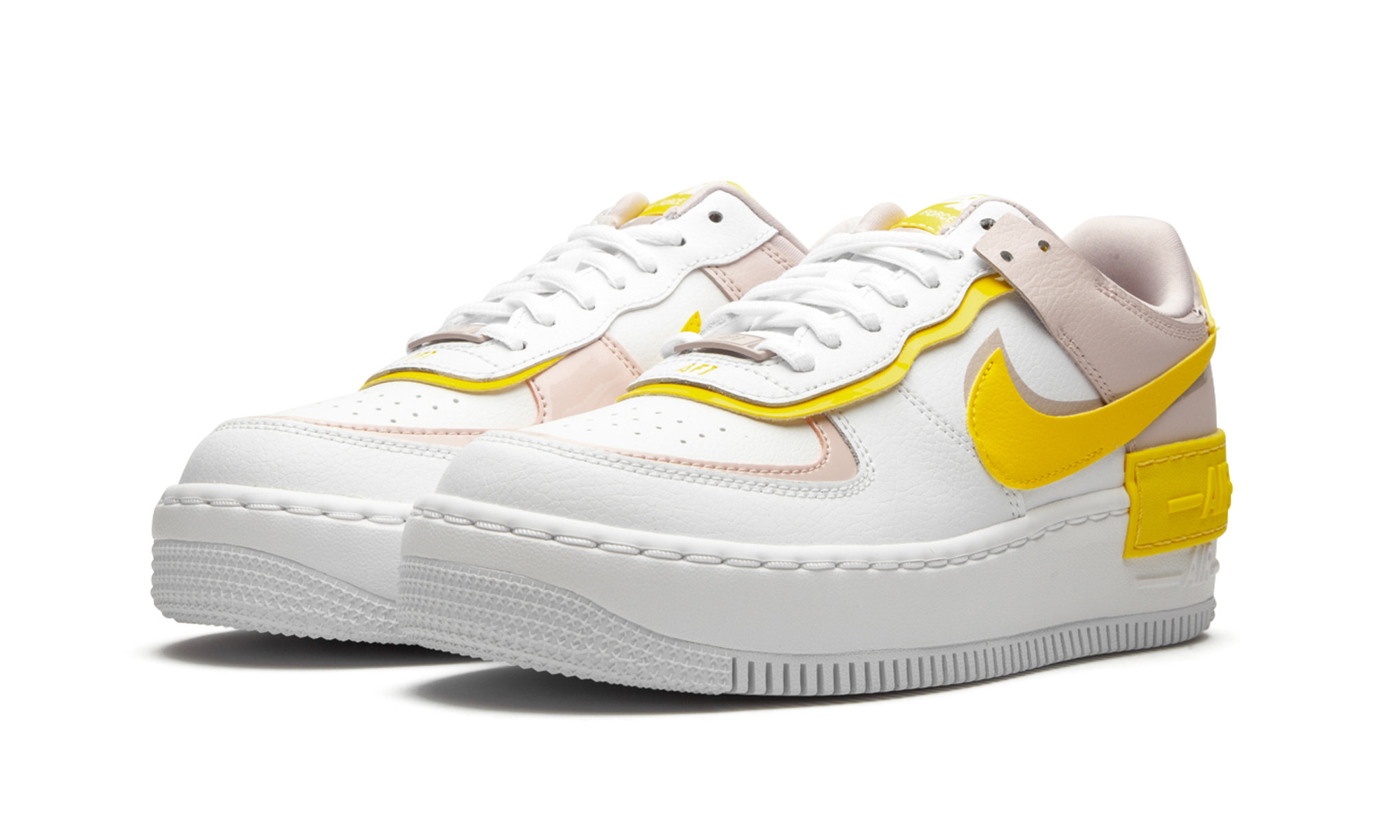 Nike Air Force 1 Low Shadow White Barely Rose Speed Yellow