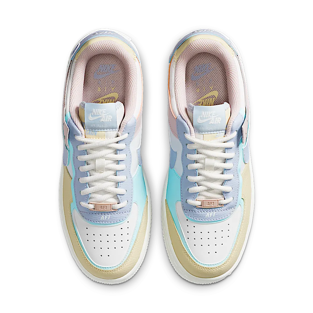 Nike Air Force 1 Low Shadow White Glacier Blue Ghost, Summit White/Glacier Blue-Fossil-Ghost (CI0919-106)