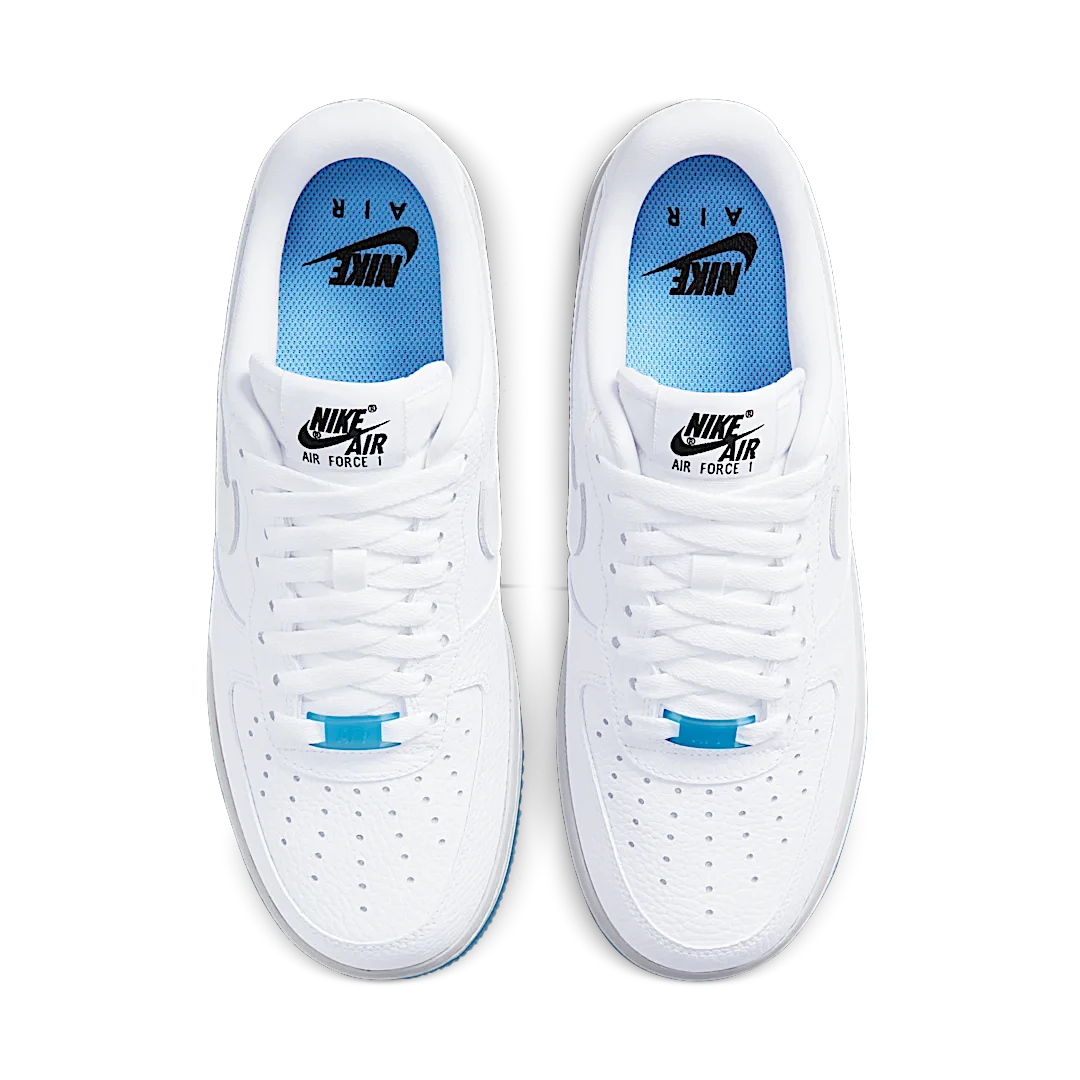 Nike Air Force 1 Low UV Reactive Swoosh, White/White-White-University Blue (DA8301-101)