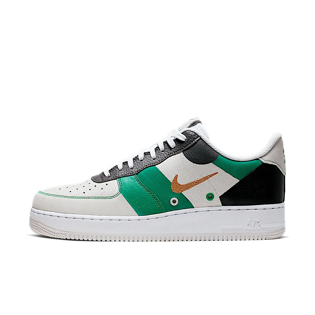 Nike Air Force 1 Low Vast Grey Green, White/Black-Vast Grey-Metallic Gold (CI0065-100)