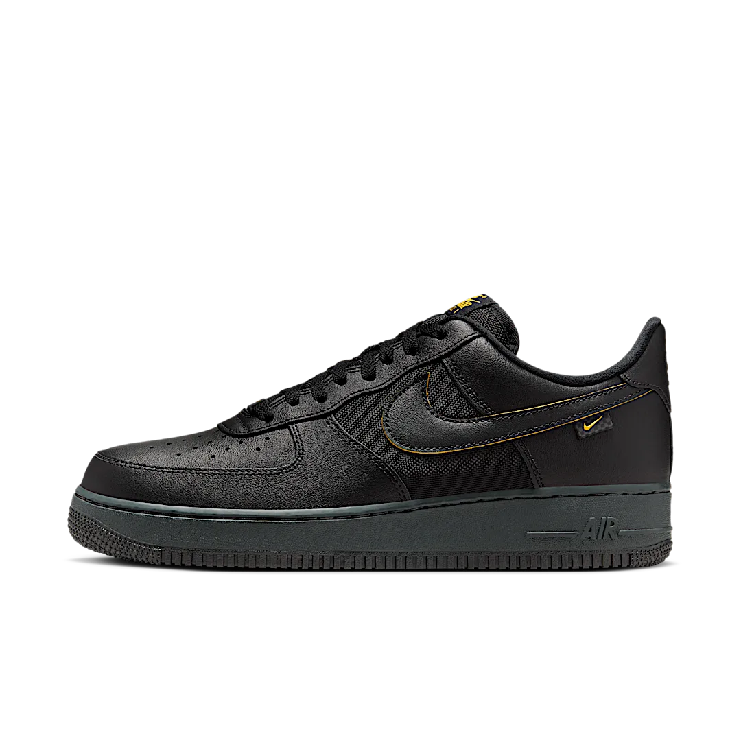 Nike Air Force 1 Low '07 Ballistic Mesh Black University Gold, Black/Black-Yellow Ochre-Black-Dark Smoke Grey (FZ4617-001)