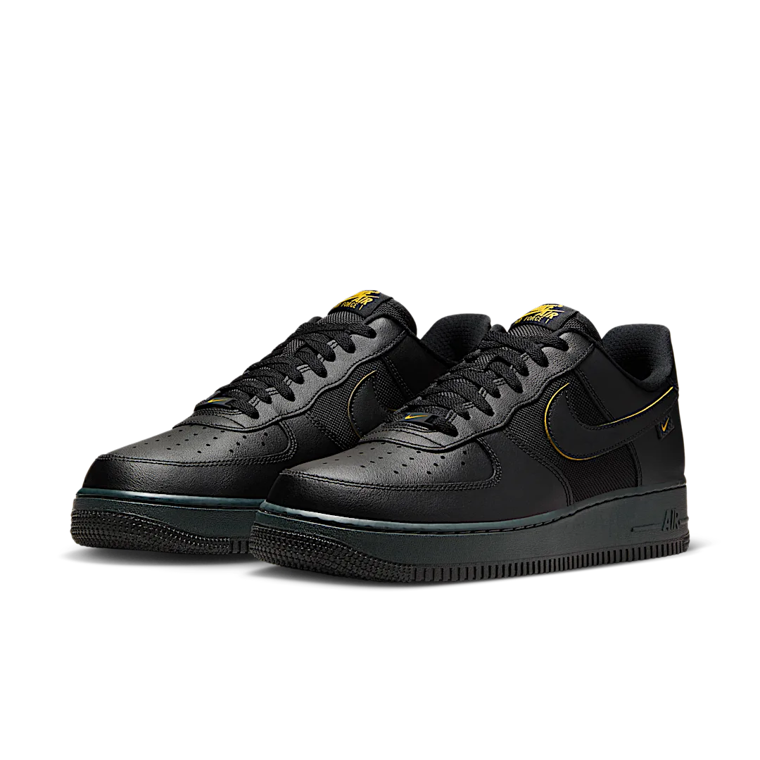 Nike Air Force 1 Low '07 Ballistic Mesh Black University Gold, Black/Black-Yellow Ochre-Black-Dark Smoke Grey (FZ4617-001)